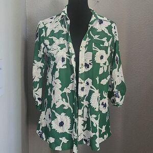 Sold Elegant Green Floral Women's Blouse
